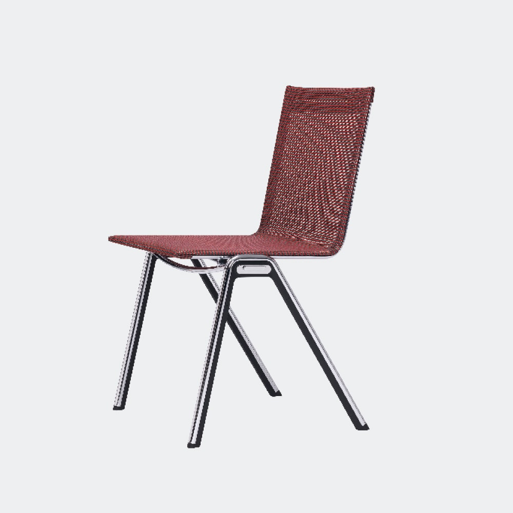 Büromöbel Besucherstühle Blaq Chair vier Beinstuhl stapelbar in Rot mit hohem Sitzkomfort Sitzungszimmerstuhl L+S AG design + technics