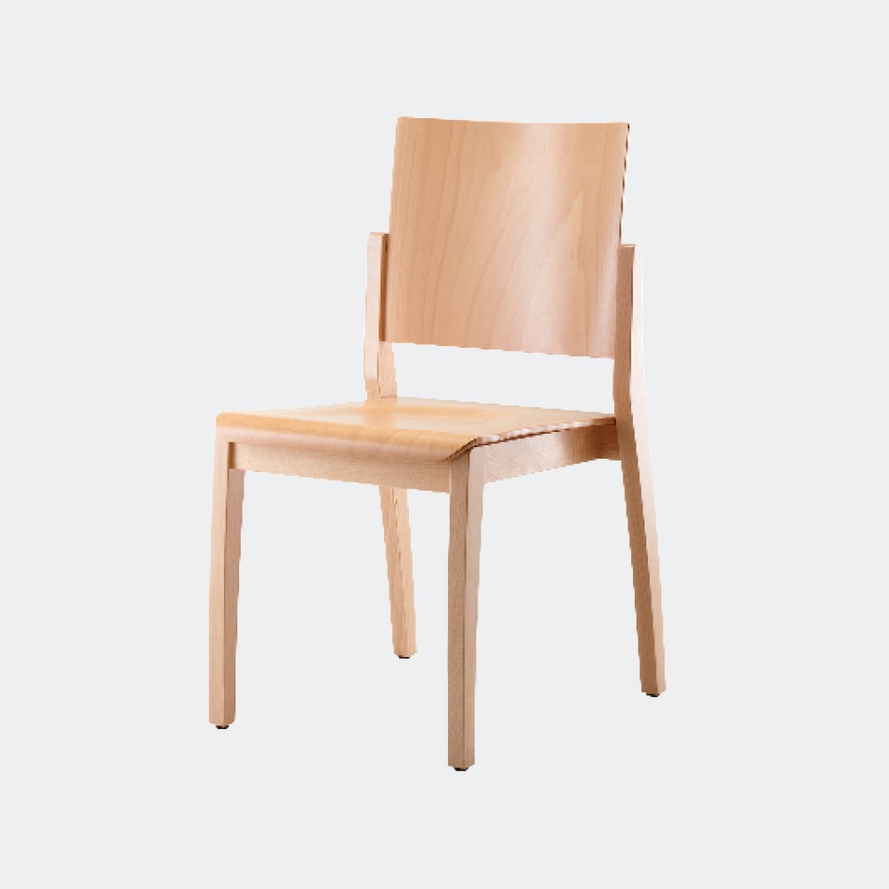Schulmöbel Objektmöbel Stuhl RONDO 190R aus Buche für Veranstaltungen bei langem Sitzen L+S AG in der Schweiz