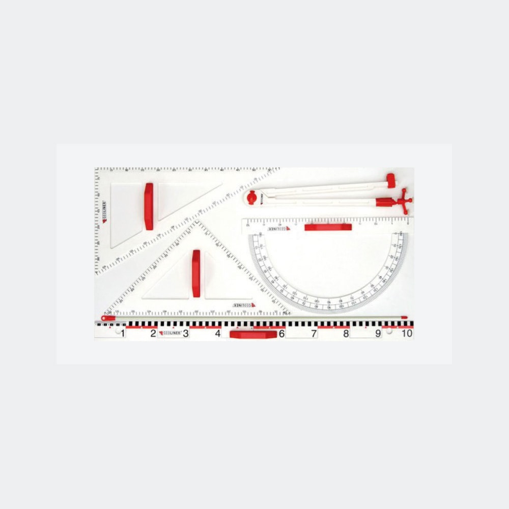 Geräteplatte für exaktes Zeichnen an der Tafel Winkelmesser L+S design und technics made in Swiss