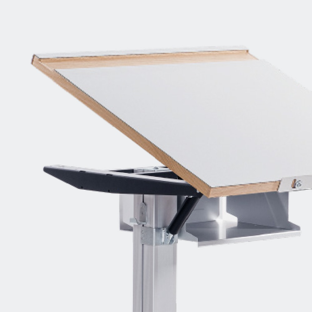 Schulmöbel Produkte Schultisch T-Linie Einzeltisch Bleistiftrille für ergonomisches Arbeiten von L+S AG