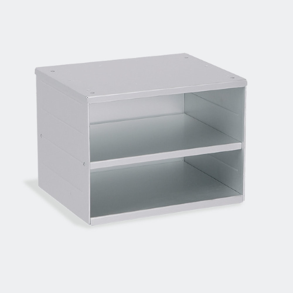 Schulmöbel Produkte Schultisch T-Linie Einzeltisch Doppelablagen aus Aluminium geschlossen von L+S AG