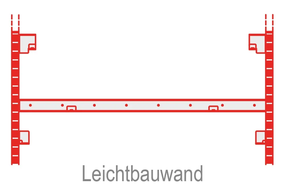 Wandtafel Wandtafelsysteme für Leichtbauwand mit Pylonenmontage design + technics in der Schweiz
