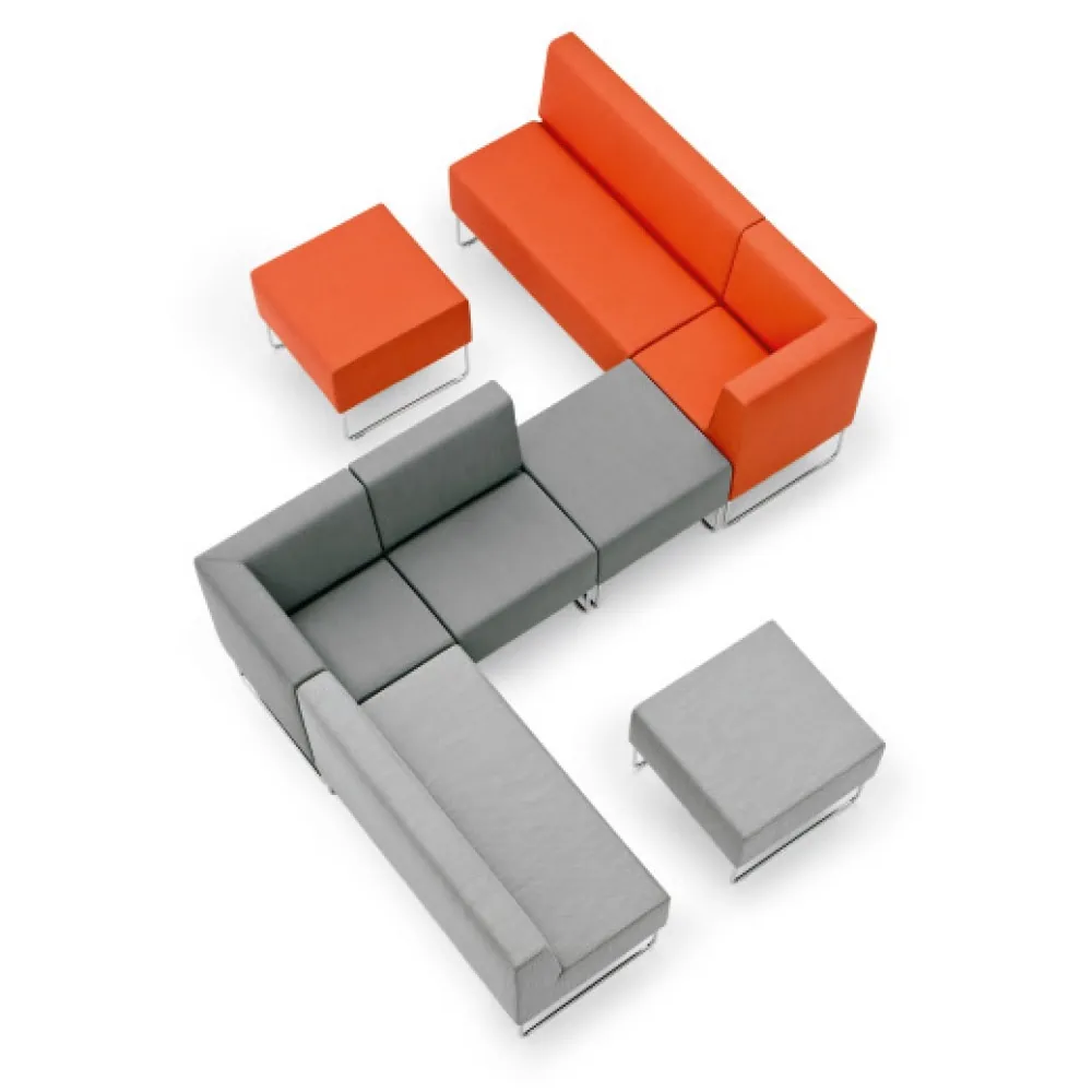 Büromöbel Sofa und Lounge Modell HOST modulares Sitzsystem für Wartezonen und Lounges zeitloses Design Eckelemente L+S AG design + technics