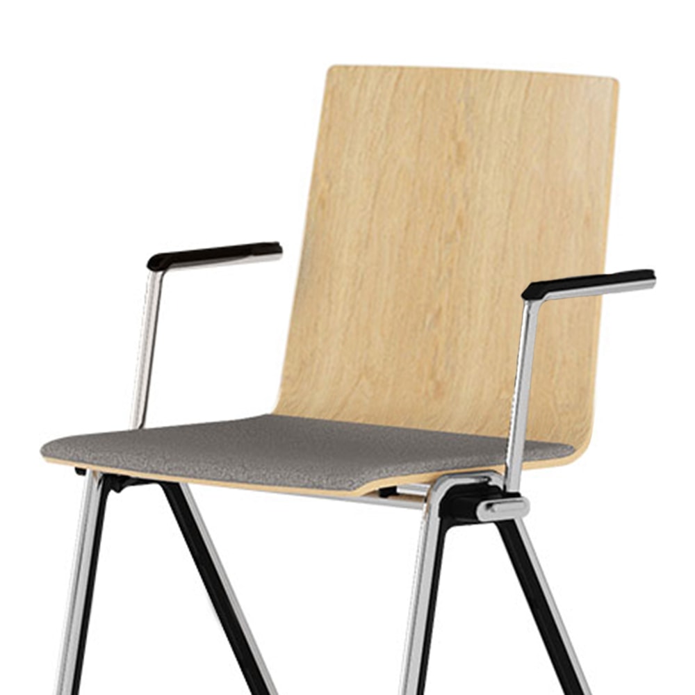 Stapelstuhl BLAQ WOOD robustes Material Büromöbel ergonomisches Sitzpolster made in Swiss Familienunternehmen