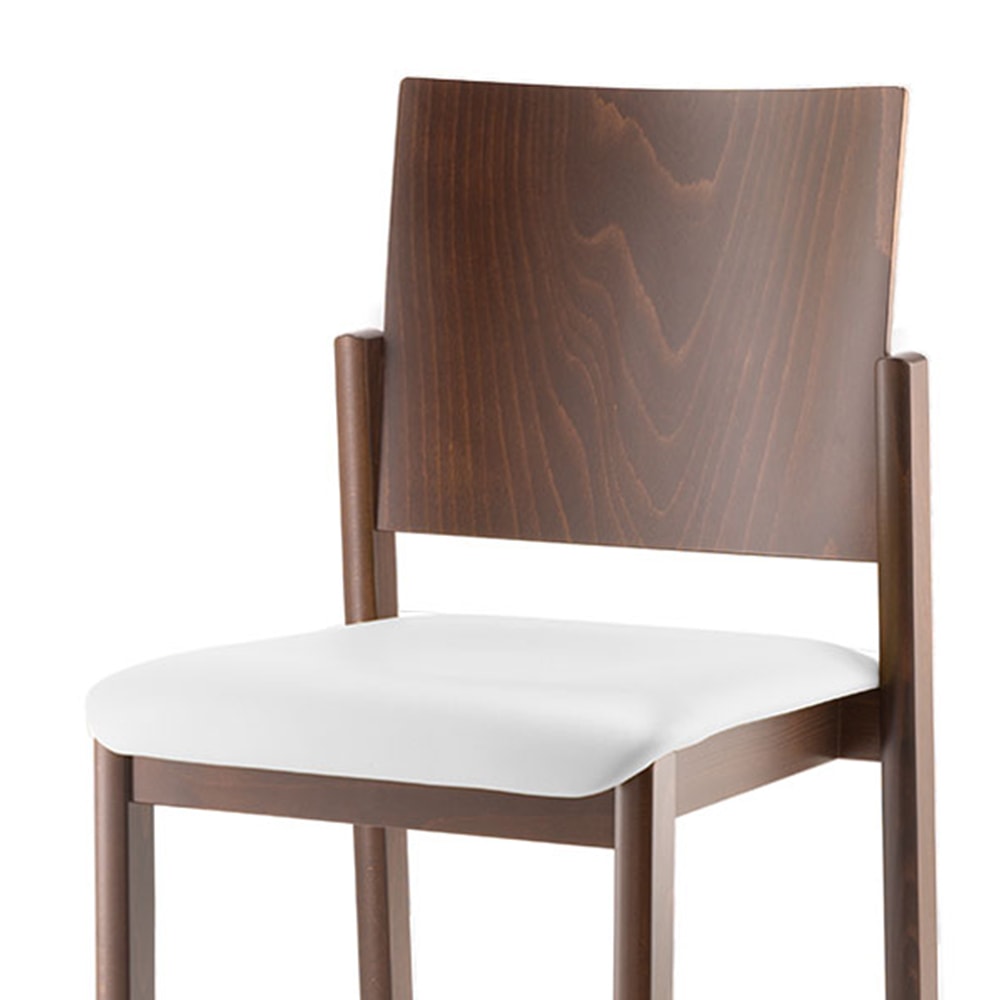 Veranstaltungsmöbel Stuhl RONDO Möbeldesign Sitzpolster dunkles Holz zum relaxen L&S AG in der Schweiz