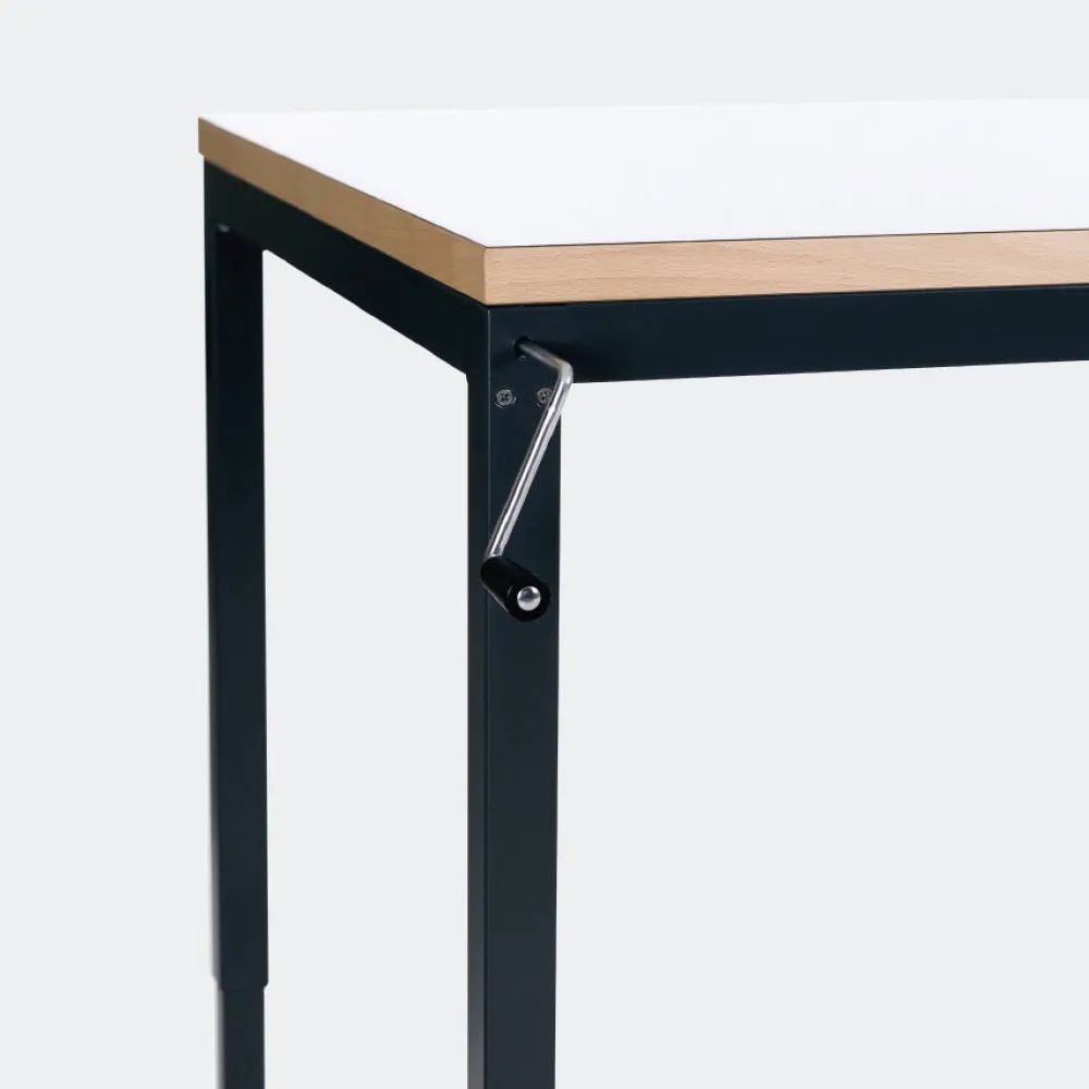 Schulmöbel Tische Vierfusstisch alpha mit Kurbelhöhenverstellung für ergonomisches Arbeiten am Computer-Arbeitsplatz L+S AG in Sommeri